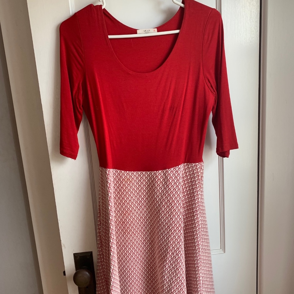 Red and white dress from Le Lis